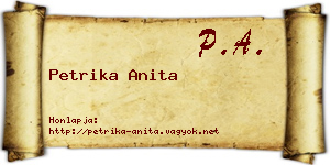 Petrika Anita névjegykártya